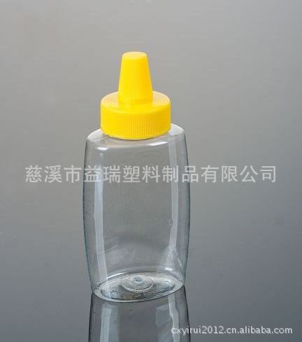 280g扁形尖嘴蜂蜜瓶(A48) 塑料尖嘴挤压瓶 挤酱瓶 塑料瓶子包装