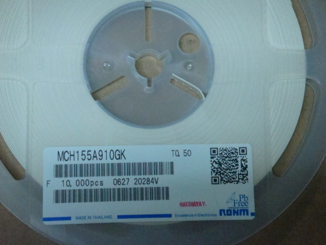 MCH155A910GK 贴片电容0402 910G/91P G档 罗姆 原装现货