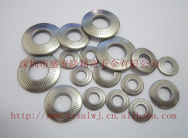 供应不锈钢碟形单面压花垫圈M4 M5 M6规格，碗形（滚花）垫圈