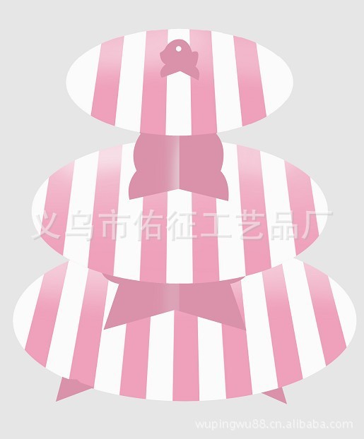 新款粉色条纹蛋糕托/一次性点心托/生日用品/party产品|ru
