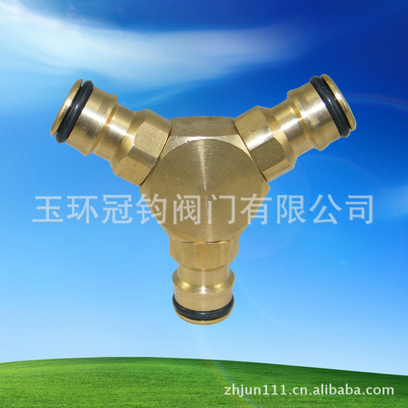 三通奶嘴/园林洗车水管铜快速接头 厂家直销