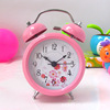 Exit Korean Shuangling Alarm Clock Silent 3 -inch Lazy Alarm (Pink)