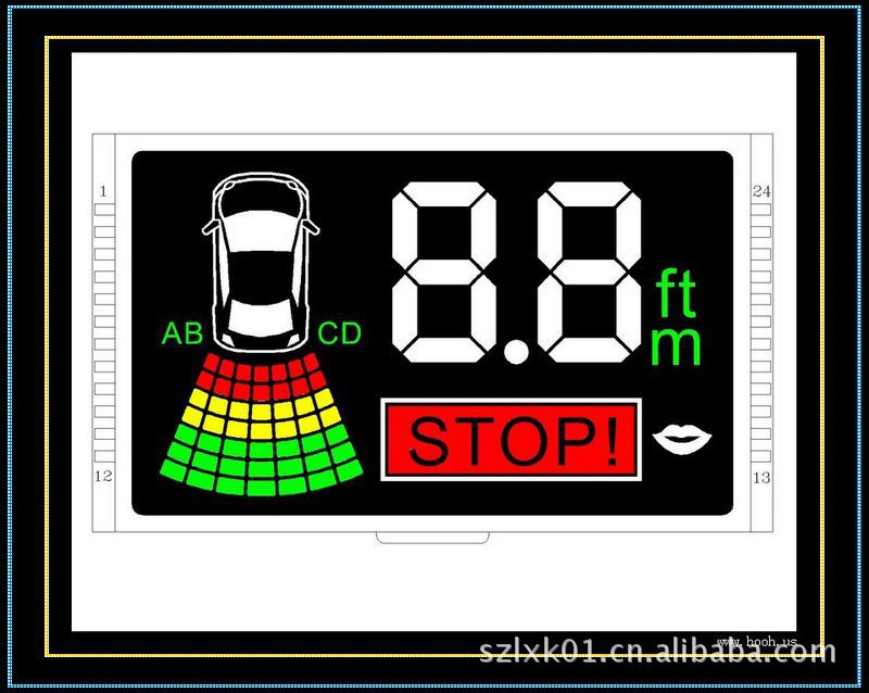 车载音响LCD液晶显示屏,倒车雷达液晶显示屏LCD
