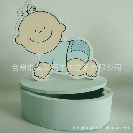 跨境厂家彩绘烫金喷绘新激光木制卡通宫格胶合板首饰盒包装木盒子