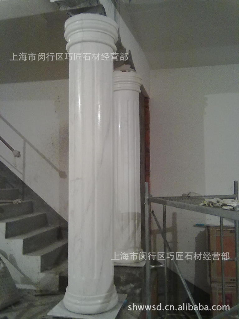 石雕厂直销空心实心大理石罗马柱米黄大理石罗马柱汉白玉罗马柱 阿里巴巴