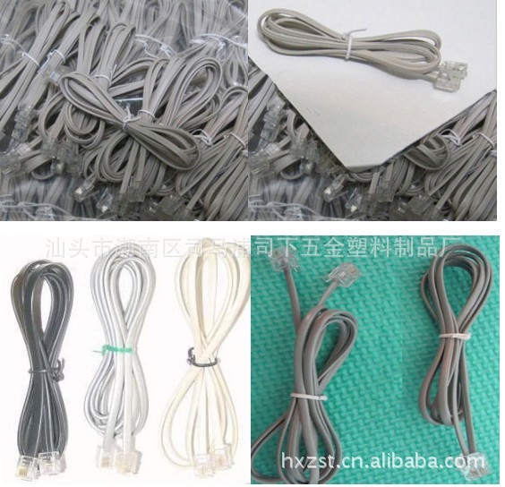 电话机连接线 2C 4C直线弹簧线 室内外电话延长线 扁平电话线