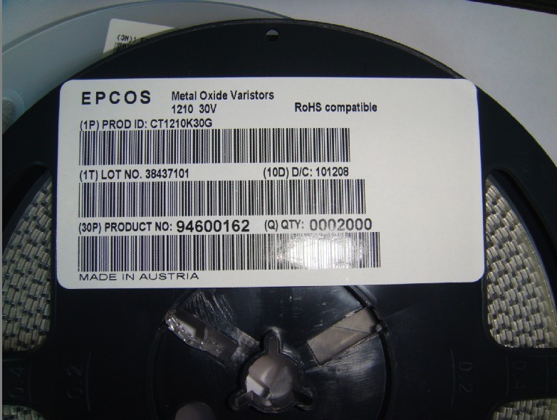 CT1210K30G Varistor 压敏电阻1210 38V 2J 300A 2K装磁珠