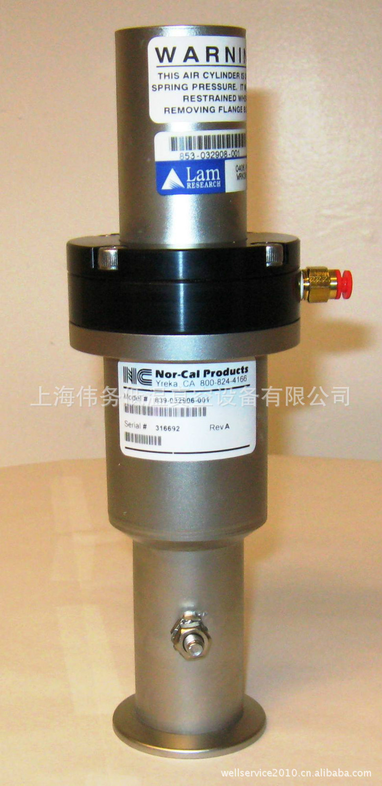 Nor-Cal Products Pneumatic Angle Valve 839-032908-001