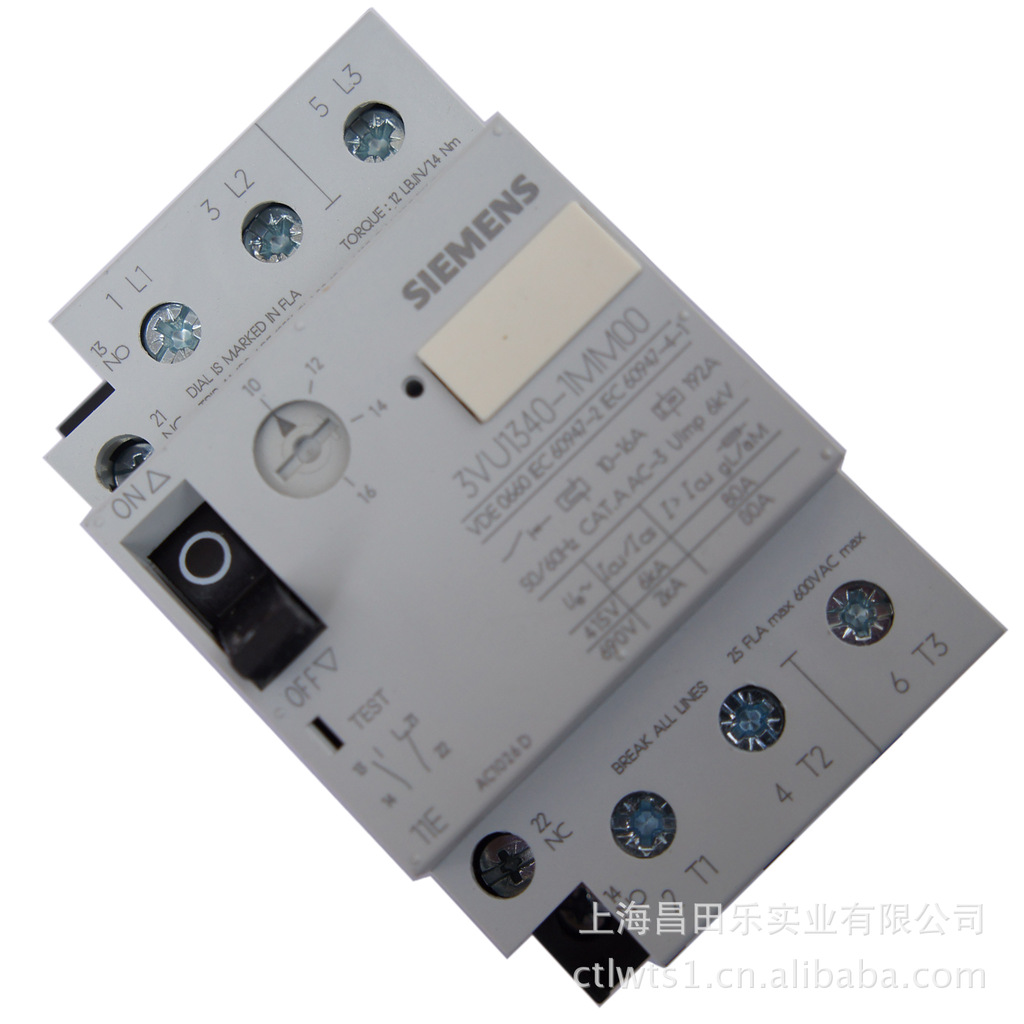 上海昌田乐供应西门子SIEMENS低压直流断路器3VU1340-1MM00