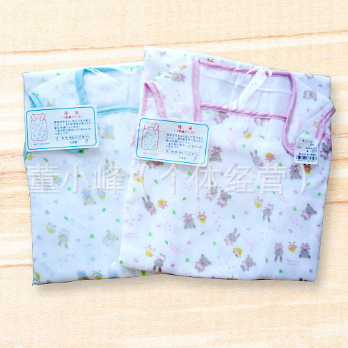 Gauze baby sleeping bag Children 6 pure cotton Gauze Sleeping bag Baby vest type Baby pajamas