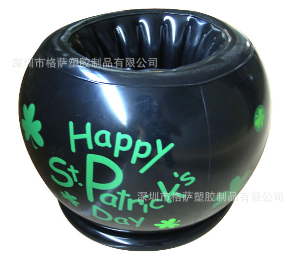 格萨塑胶厂家供应充气冰桶 PVC绿色加盖户外冰桶  可定制大小