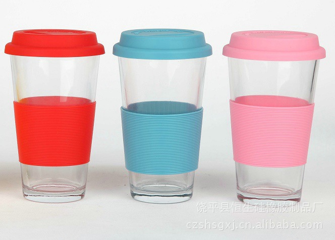 硅胶杯盖杯套两件套 玻璃杯杯套  潮州硅胶厂家