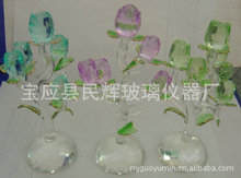 玻璃玫瑰花樹 底座水晶花樹 LED玫瑰花 水晶玫瑰花 彩色玻璃花