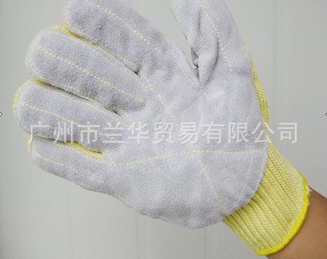 凯夫拉+钢丝+牛皮FGT-2防切割手套
