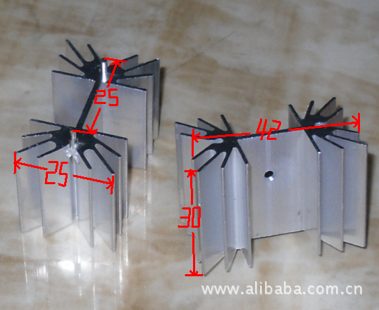 西安电子散热片【芯片散热器】LED照明铝散热器【TO-220散热片】