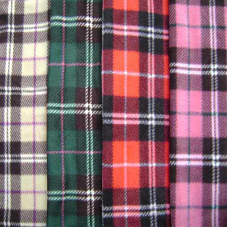 【燕鹏现货】绍兴针织面料〔印花格子双面绒〕适用于毛毯玩具服装