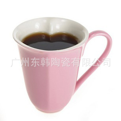 Creative styling ceramics glass heart-shaped Lovers cup Simplicity Mug Office coffee Water cup