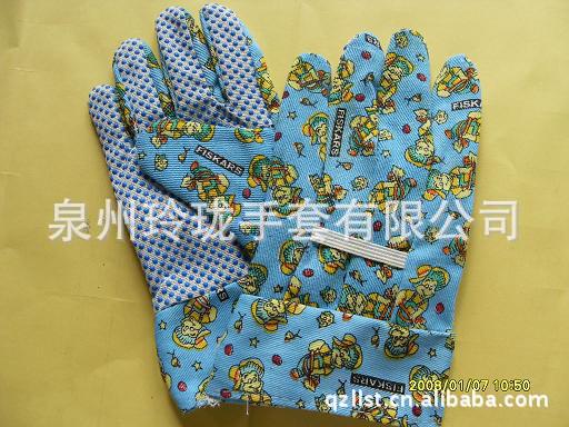 生产供应LC07透气性强防脏防滑点塑儿童园艺手套