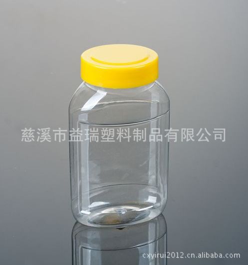 500g扁形蜂蜜瓶 广口塑料瓶 花粉瓶 果酱瓶(PT015)