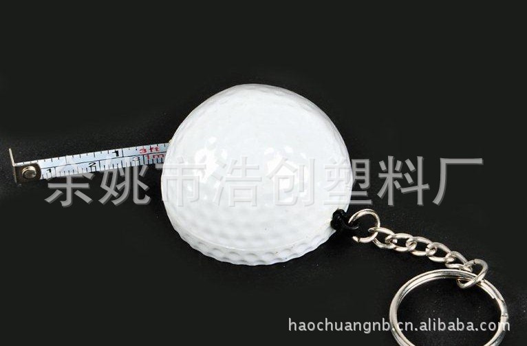 高尔夫球钢卷尺钥匙扣 塑料1米钢尺带钥匙圈广告促销礼品赠品印刷