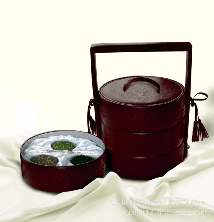 厂家直销高档皮质手提月饼盒 6个装PU月饼盒 礼品盒