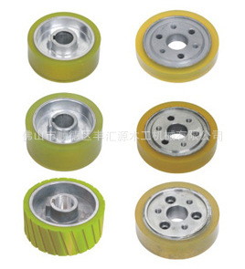 木工四面刨胶轮140*20*35键槽送料轮斜纹胶压轮