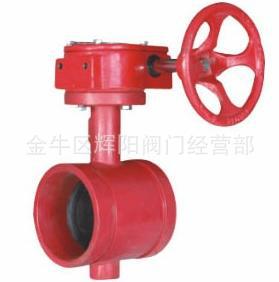  供应 涡轮传动沟槽蝶阀100，D381X-16Q沟槽蝶阀