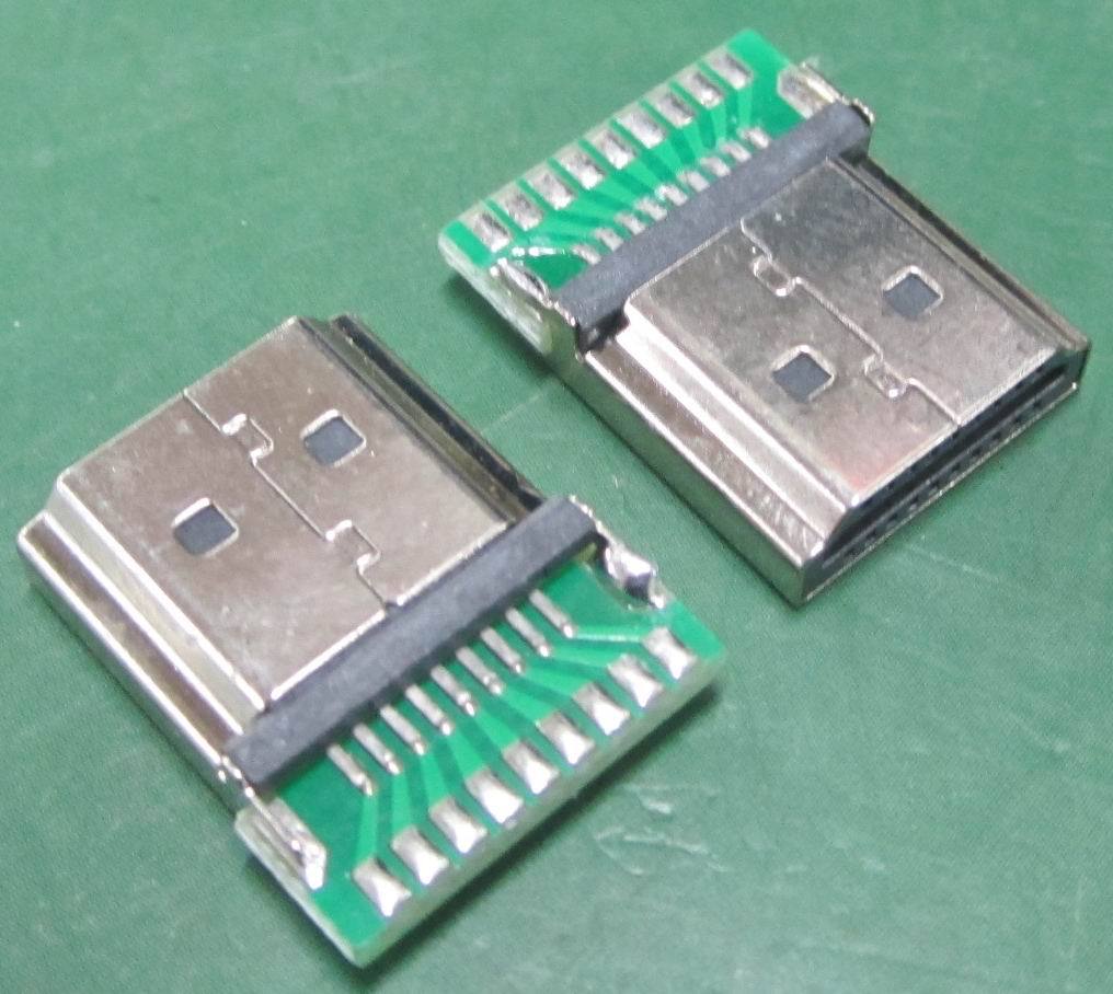 HDMI A型公头 带板 镀镍 19P高清接口 19P高清公头