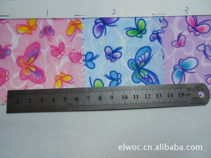 大小蝴蝶飞舞花纹绒布 家纺装饰环保布 毛绒布花蝶面料 蝴蝶4088