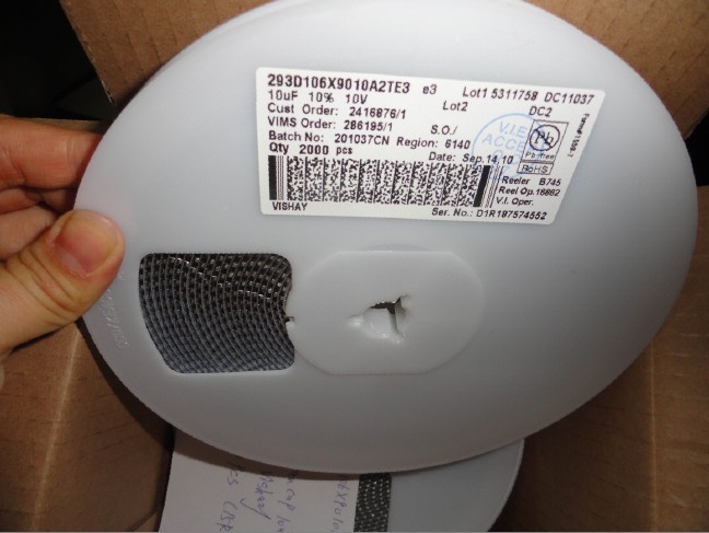 293D106X9010A2TE3 1206 10uF 10V 10% A型 vishay原装现货