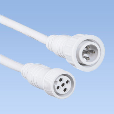 厂家供应LED环保耐寒五芯防水接头 三芯防水插头四芯对接线