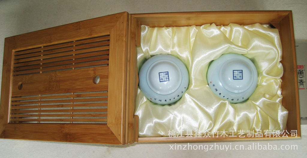 高档竹制黑茶包装茶具包装竹竹制礼盒酒具瓷器包装加工定制