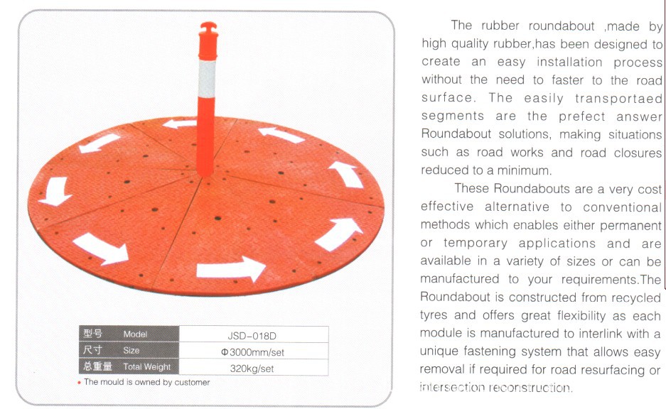 橡胶减速带 环岛 八拼减速板 300*180*6.5cm