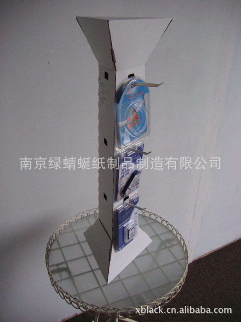 柜台式带挂钩纸展示架  立体型纸货架 超市商场促销展架