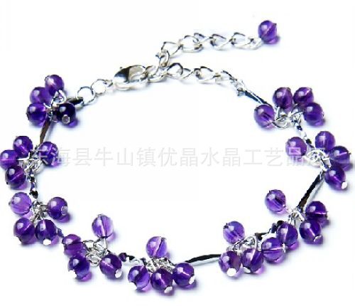 时尚流行韩版 紫水晶 石榴石脚链 女式水晶手链脚链 本命年吉祥物