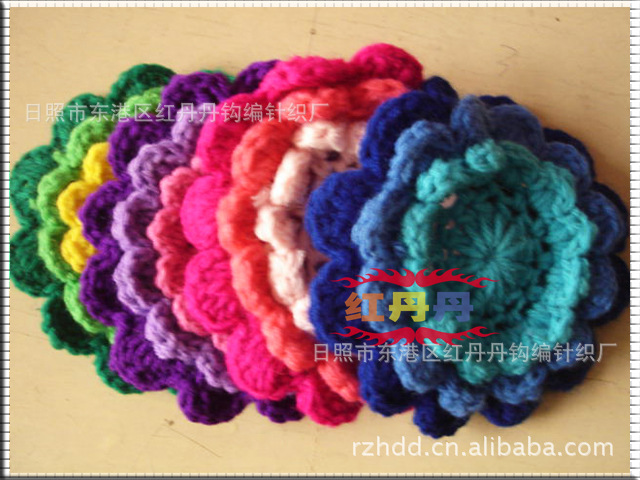 日照厂家供应外贸出口手钩花刷锅布花边领花手钩花。0110