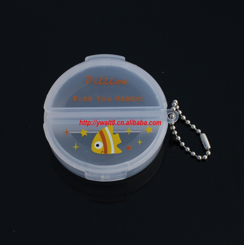 圆形1+1药盒可爱卡通图案便携饰品盒