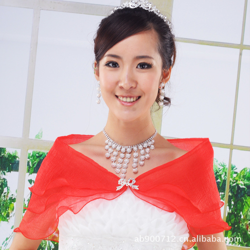 厂家直销特价夏季披肩新娘婚纱披肩蕾丝披肩三层对扣披肩my04