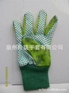 厂家供应LC21透气性好点塑手套 防脏防滑儿童园艺手套支持定 制