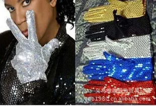 MJ Michael Jackson The same sequin Gloves Performance Gloves Jazz Street Dance
