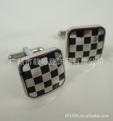 潮男装袖扣 黑珐琅袖扣 A4065-DJ不锈钢袖扣 衬衫袖扣 礼品袖扣