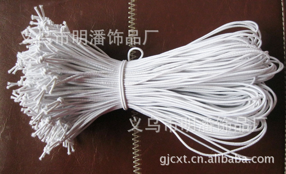 供应弹力绳打结，5192打结松紧带 1MM进口 对折12CM