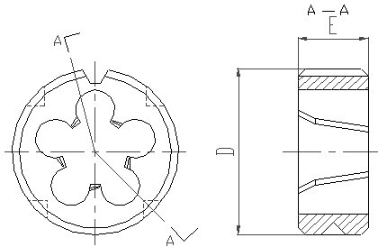上工55度圆柱管螺纹圆板牙 上工
