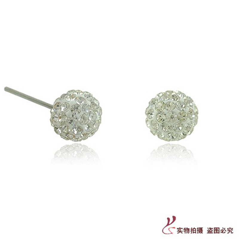 E1268耳釘批發 滿鉆軟陶耳飾 出口原單韓國高端飾品 2元店小飾品