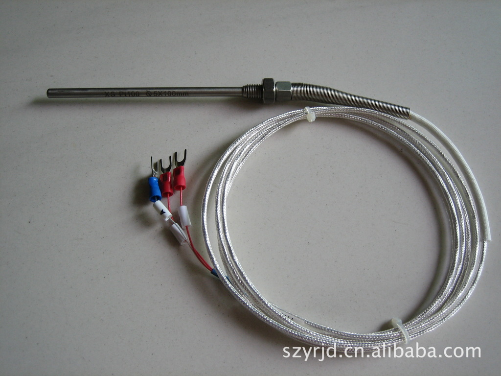 供应台湾进口铂热电阻XS-PT100  5*100*1/4*2M 感温线测温探针