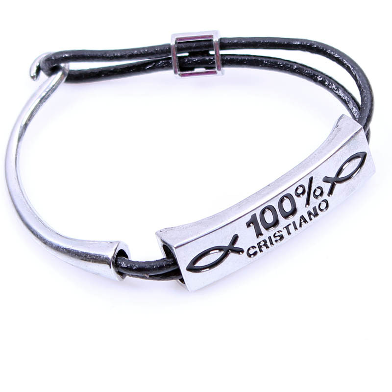 Mode Lederband Legierung Zubehör Schmuck Armband display picture 2