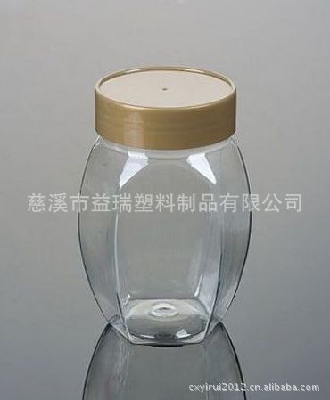 500g 六角蜂蜜瓶 360ml透明广口塑料瓶 酱料瓶 果酱（德1）