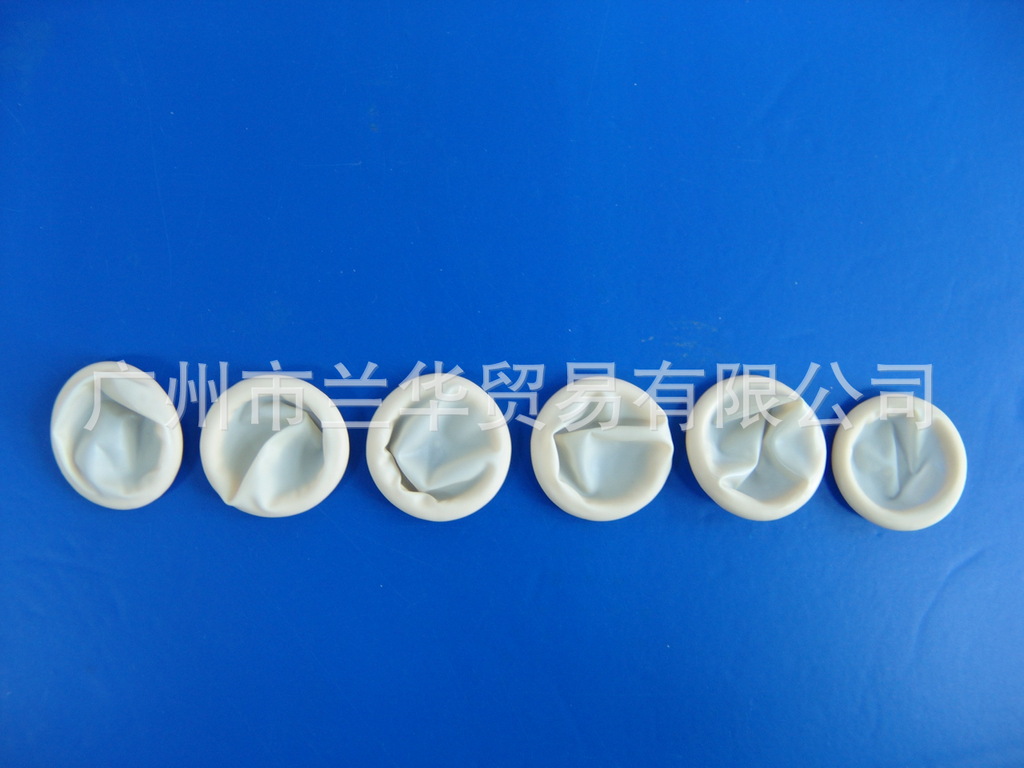 供应 米黄 防静电卷口手指套 天然橡胶