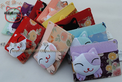 Factory wholesale Japan Trick Kiyan A gentle wind Fortune cat gift Real silk Cartoon Bank cards Bus Kaka