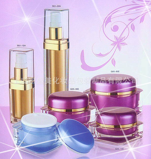 供应套装亚克力化妆品分装瓶装瓶 膏霜盒 面霜盒(老四方形系列)